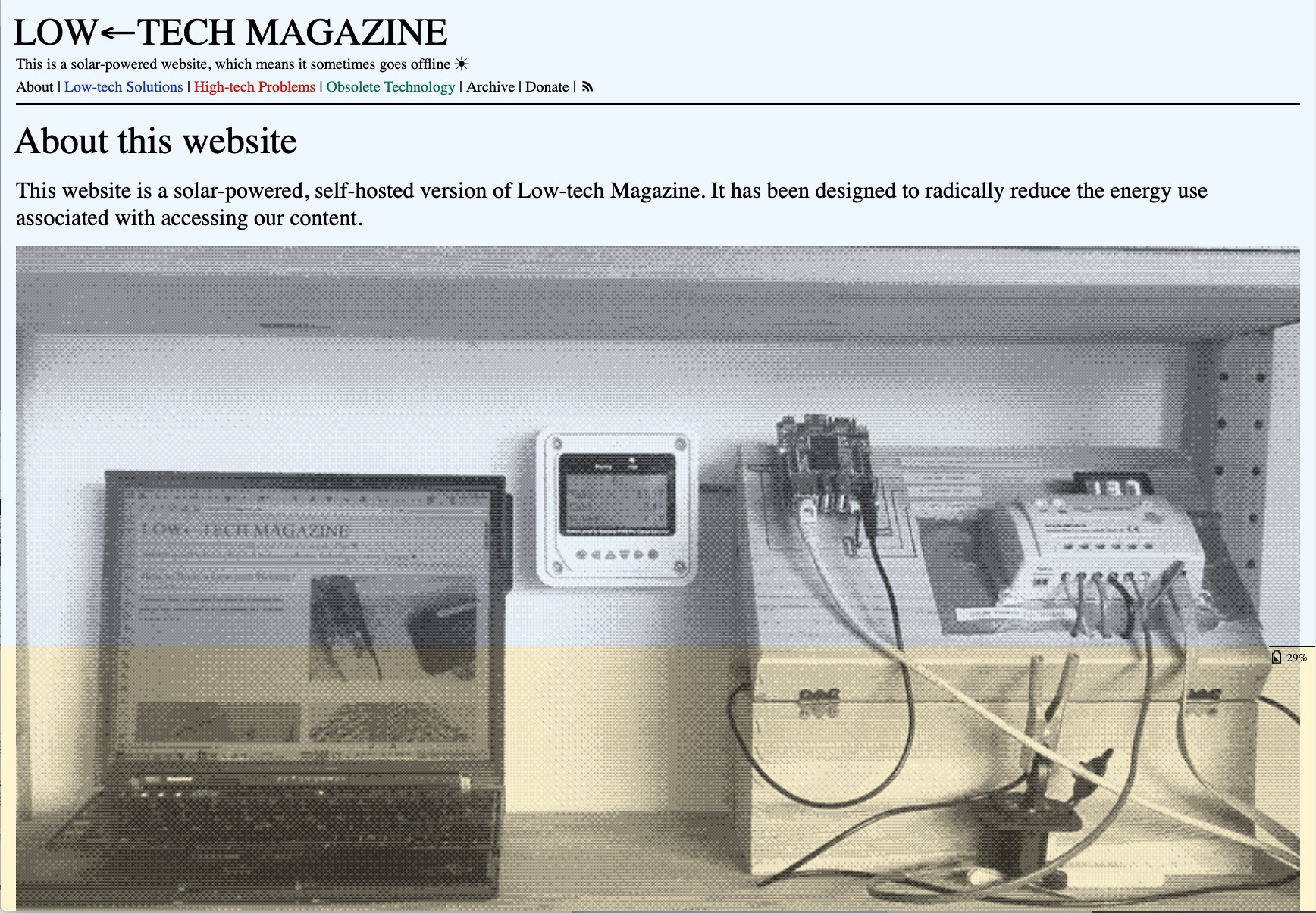 screenshot of Low Tech Magazine