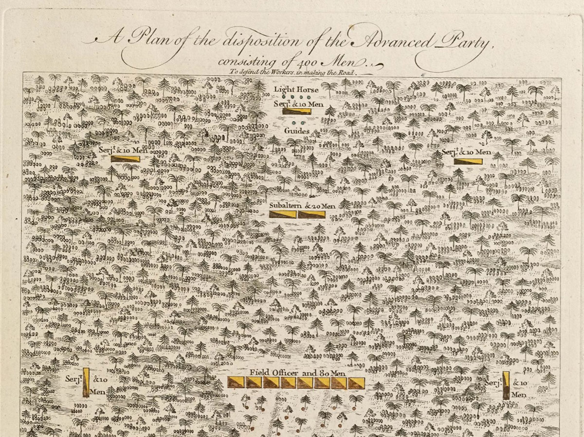 map showing Braddock Expedition