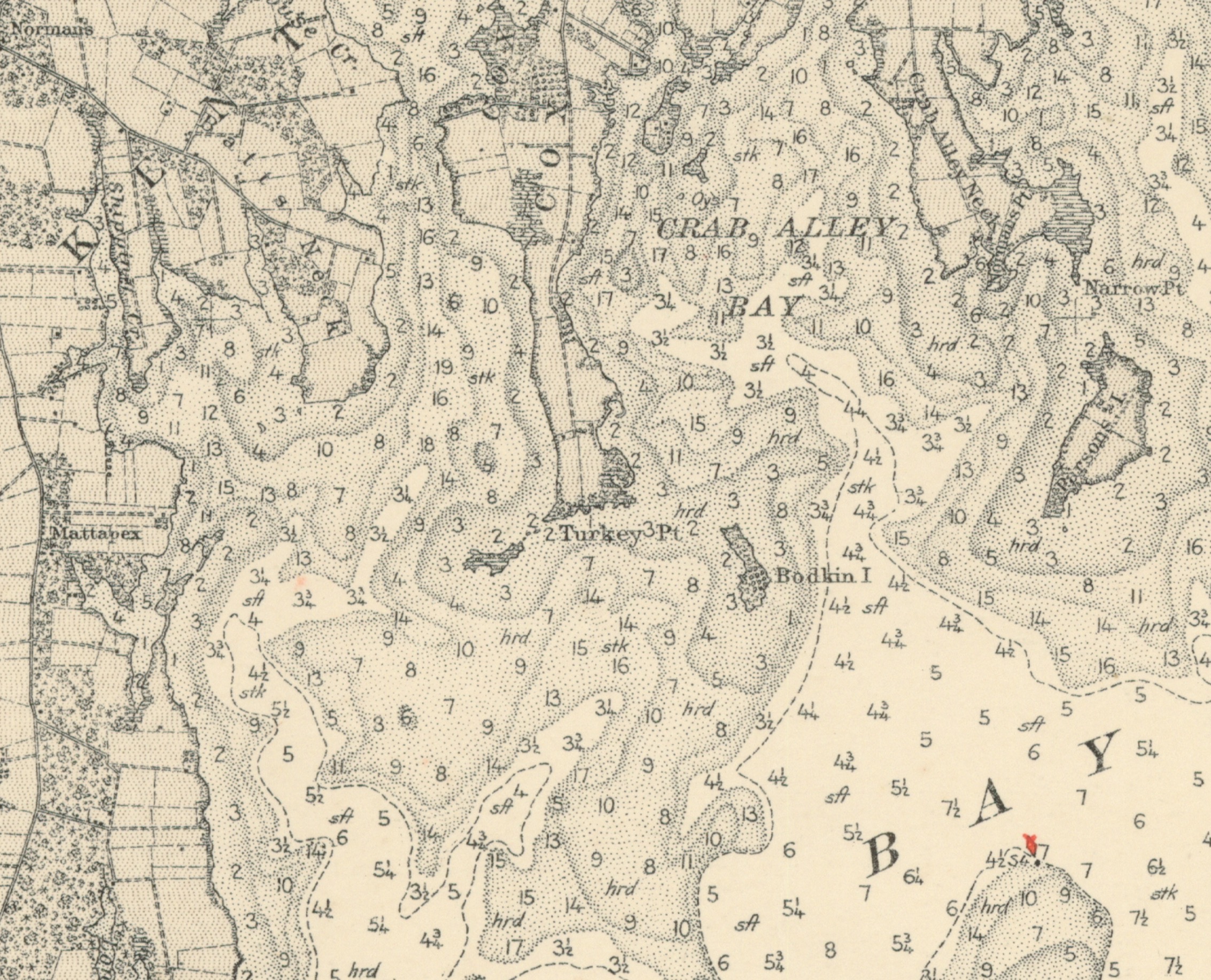 older nautical chart showing a larger island