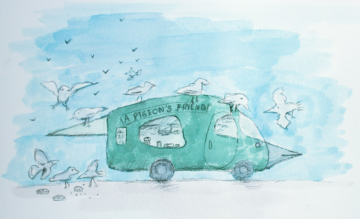 drawing of food truck