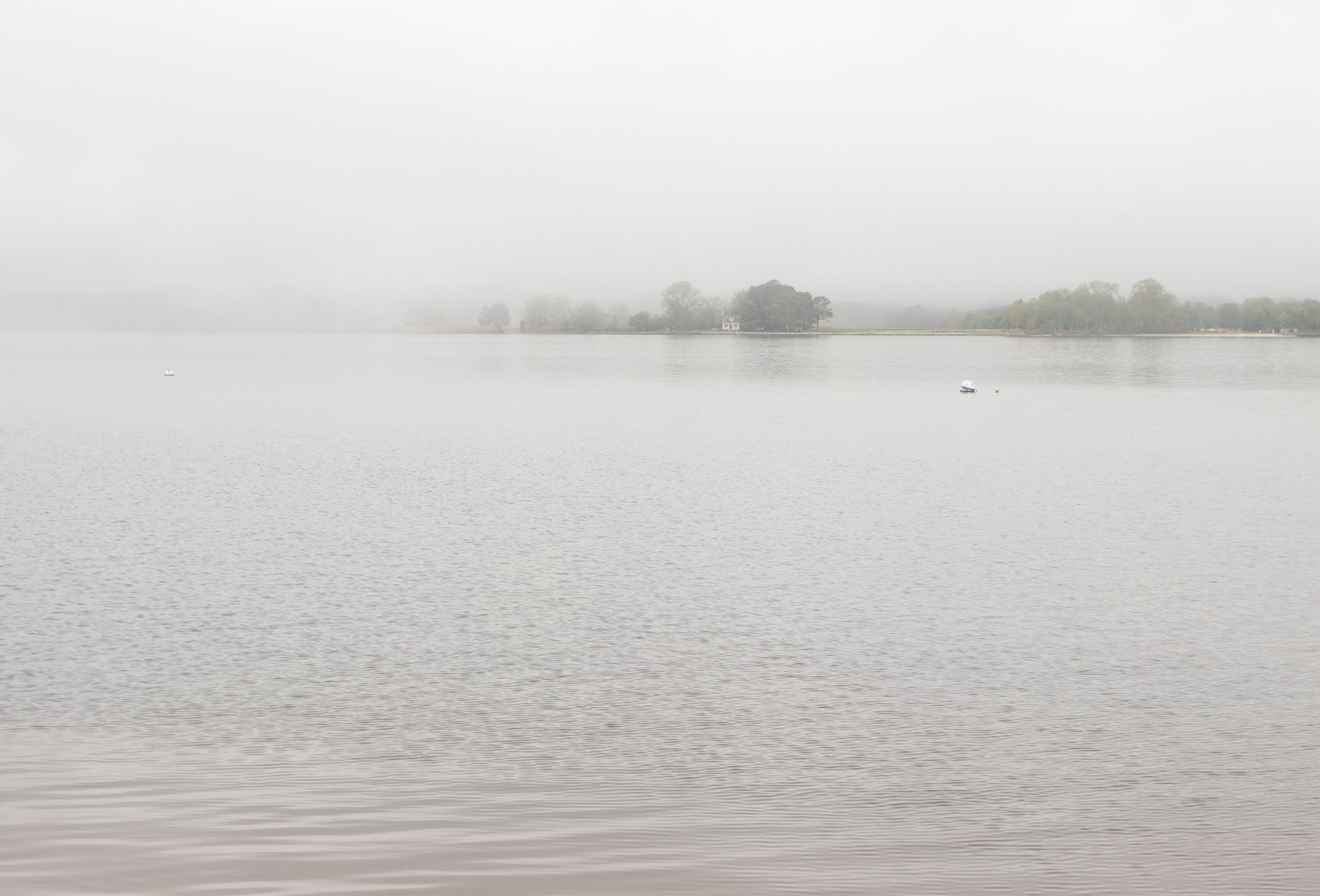 photo of fogbound river