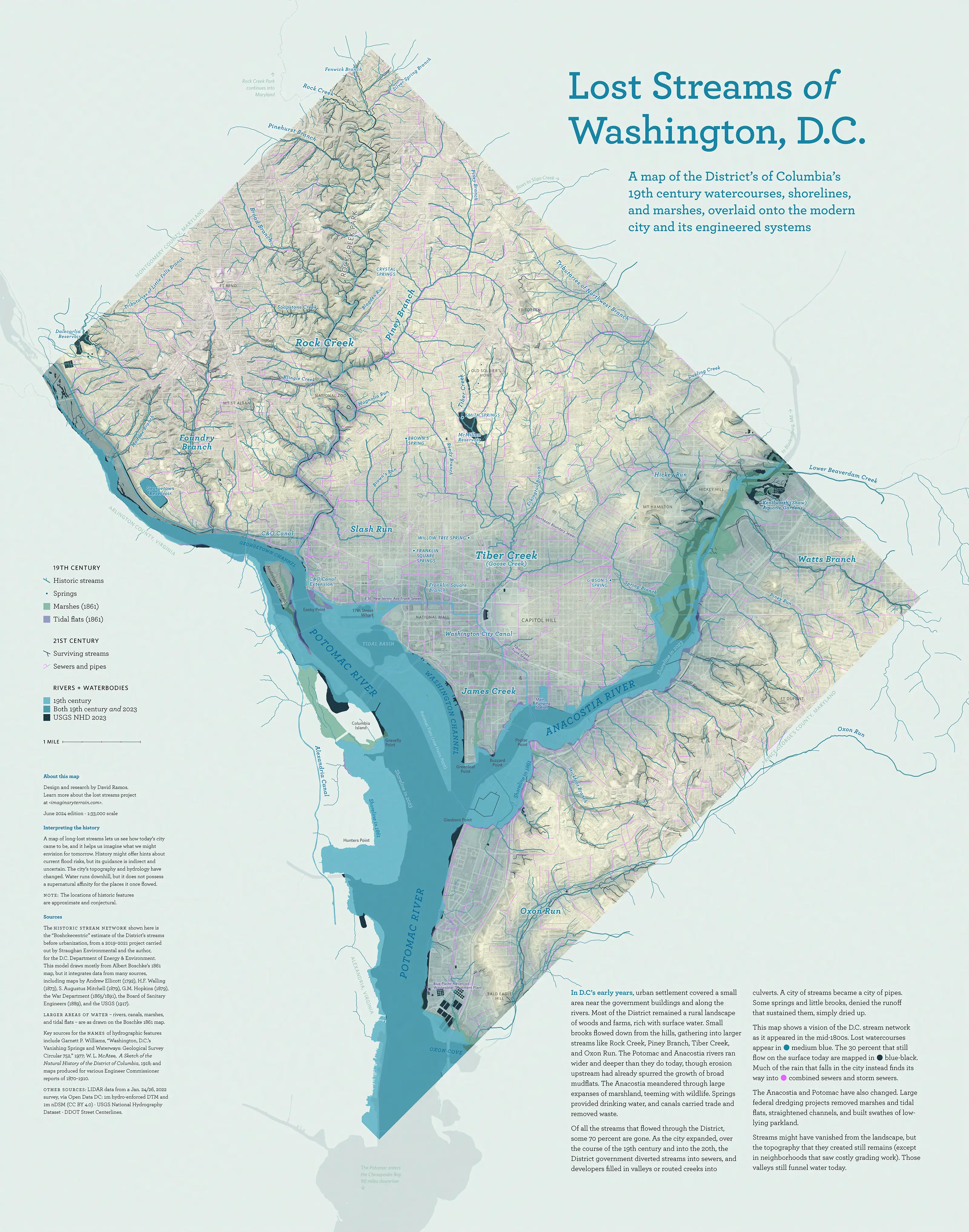 map of DC with streams